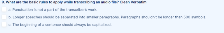 What are the basic rules to apply while transcribing an audio file? Clean Verbatim